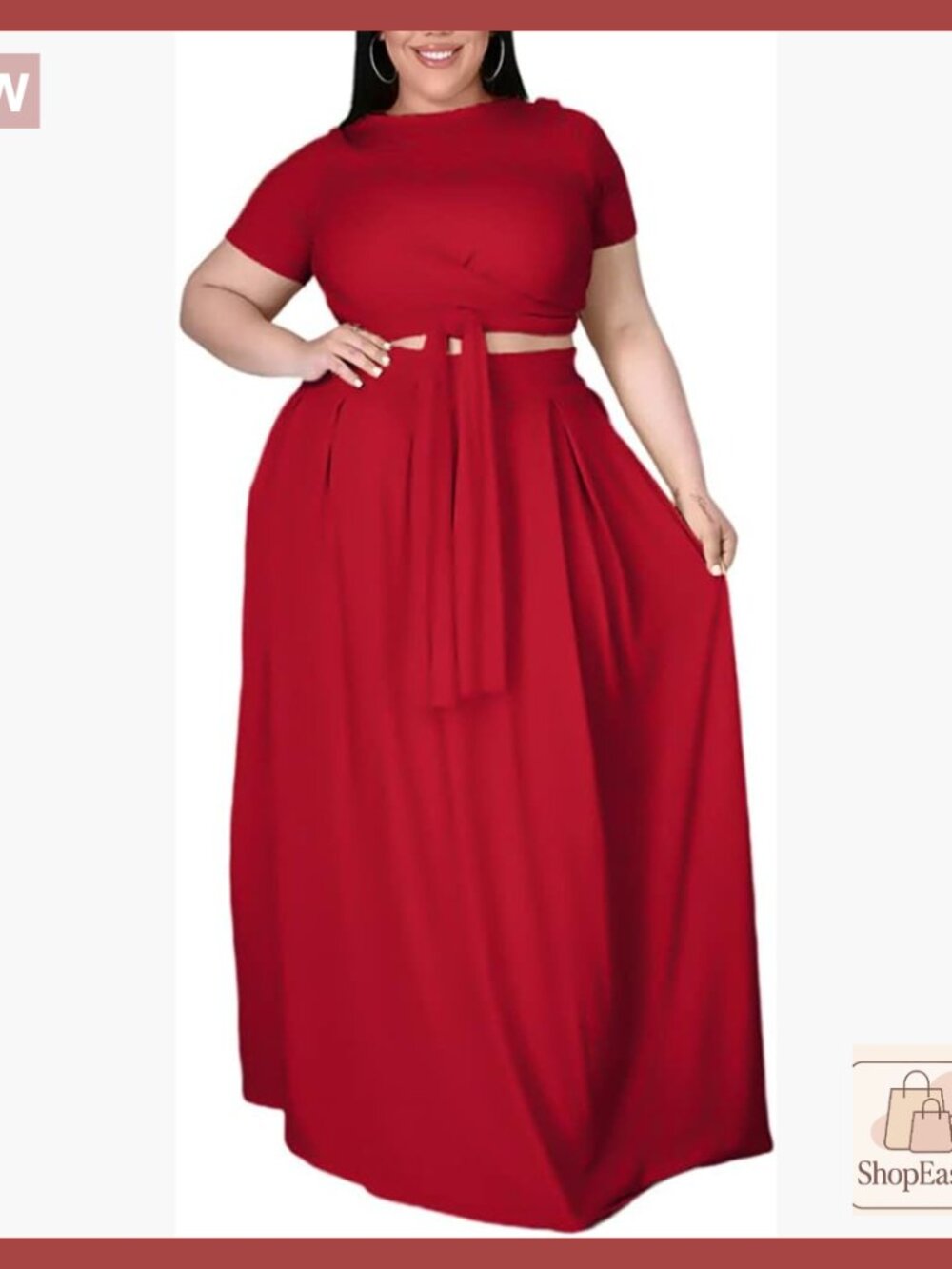 Boho Two-Piece Maxi Skirt Set Plus Size Crop Top Flowy Summer Outfit